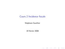 Cours 2 Incidence fiscale