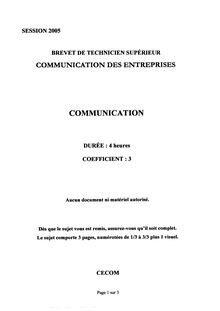 Btscommue 2005 communication