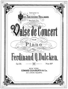 Partition complète, Valse de concert, Dulcken, Ferdinand Quentin