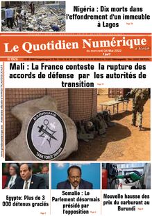 Le Quotidien Numérique d’Afrique n°1926 - du mercredi 04 mai 2022