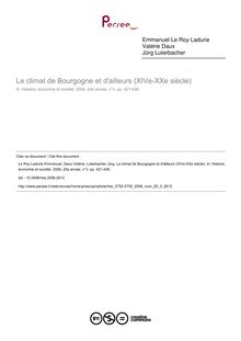 Le climat de Bourgogne et d ailleurs (XIVe-XXe siècle) - article ; n°3 ; vol.25, pg 421-436