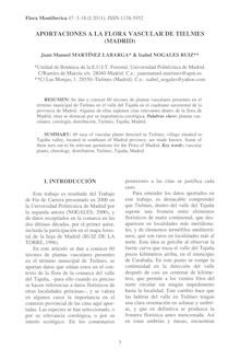 Aportaciones a la flora vascular de Tielmes (Madrid)
