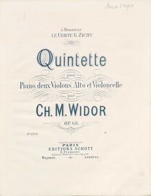 Partition de violoncelle, Piano quintette No.2, Quintette, pour piano, 2 violons, alto et violoncelle, Op.68