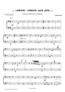 Partition musicien 3, Capriccio pour piano 6 mains, Fuchs, Armin