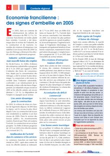L année économique et sociale 2005 - Contexte régional