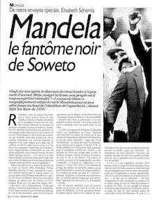 "Mandela, le fantôme noir de Soweto" (article publié dans "le Nouvel Observateur" du 15 février 1990)