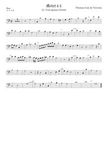 Partition viole de basse, basse clef, Veni sponsa Christi, In festo Virginum