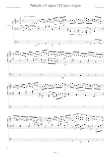 Partition Prelude, Prelude et Fugue No.1 pour orgue, Op.127, C major