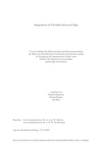 Integration of ultrathin silicon chips [Elektronische Ressource] / vorgelegt von Kaspar Hungar