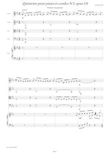 Partition , Moderato, Piano quintette No.1, Plante, Cyril