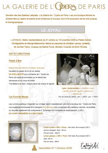 Newsletter La Galerie de l Opéra n°1 - Octobre 09.pub
