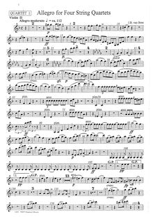 Partition quatuor I: violon 2, Allegro pour 4 corde quatuors, Allegro Moderato