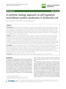 A synthetic biology approach to self-regulatory recombinant protein production in Escherichia coli
