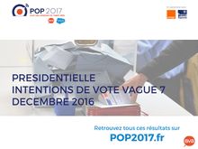 "POP2017" : intentions de vote vague 7, décembre 2016