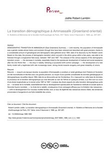 La transition démographique à Ammassalik (Groenland oriental) - article ; n°4 ; vol.5, pg 267-287