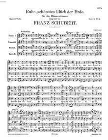 Partition complète, Ruhe, schönstes Glück der Erde, D.657, Schubert, Franz
