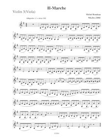 Partition violon 3 (pour viole de gambe),  No.1 en G major, G major par Michel Rondeau