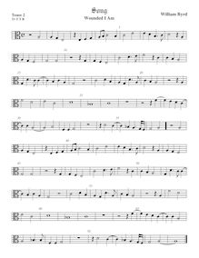 Partition ténor viole de gambe 2, alto clef, chansons of Sundry Natures par William Byrd