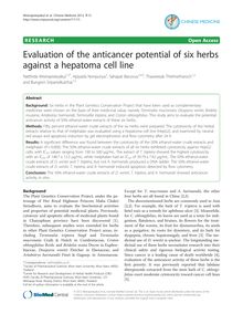 Evaluation of the anticancer potential of six herbs against a hepatoma cell line