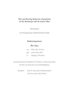The out-flowing behavior of particles at the discharge end of rotary kilns [Elektronische Ressource] / von: Shi, Yi Chun