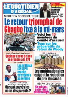 Le Quotidien d’Abidjan n° 3038 - du Jeudi 25 février 2021