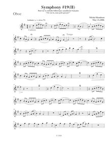 Partition hautbois, Symphony No.19, C major, Rondeau, Michel par Michel Rondeau