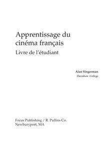 Apprentissage du cinéma français