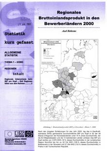 Regionales Bruttoinlandsprodukt in den Bewerberländern 2000