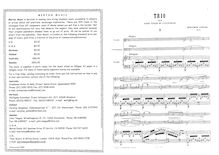 Partition complète et parties, Piano Trio No.1, Op.32