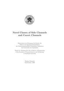 Novel classes of side channels and covert channels [Elektronische Ressource] / Markus Dürmuth