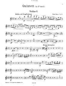 Partition violon I , partie, Piano quintette, Op.39, Quintett für Pianoforte, 2 Violinen, Viola und Violoncell, Op.39