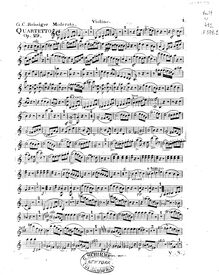 Partition violon 1, Piano quatuor, A minor, Reissiger, Carl Gottlieb