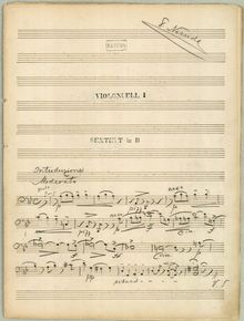 Partition violoncelle 1 , partie, Sextet, Op.24, Sextet for 2 Violins, Clarinet, Viola, and 2 Cellos, Op.24