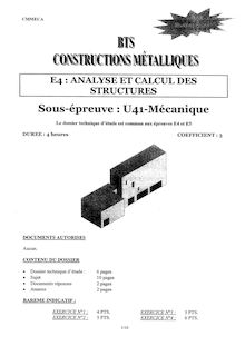 Mécanique 2006 BTS Constructions métalliques