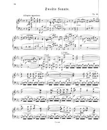 Partition complète, Piano sonata no. 2 en E-flat major, op. 36, Scharwenka, Xaver