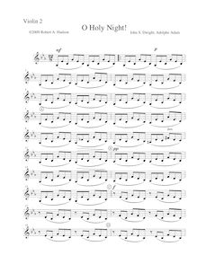 Partition violon II, Cantique de Noël, Minuit Chrétiens, Adam, Adolphe
