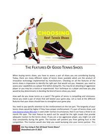 The Features Of Good Tennis Shoes