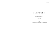 Partition parties complètes, corde quintette, Op.5, Svendsen, Johan