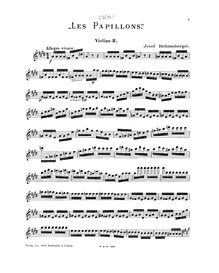 Partition violon 2, Les papillons, E major, Hellmesberger Sr., Joseph