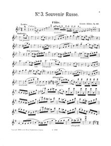 Partition , Souvenir russe - flûte , partie, 6 Salonstücke, Op.60