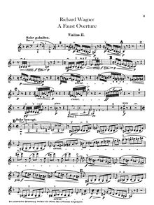 Partition violons II, Eine Faust-Ouvertüre, D minor, Wagner, Richard