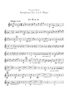 Partition cor 3, 4 (C), Symphony en C Major, Bizet, Georges