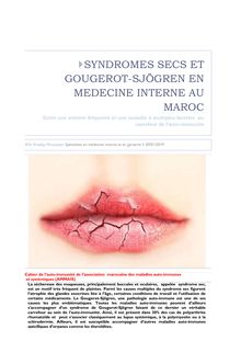 Syndromes secs et Gougerot-Sjogren au Maroc