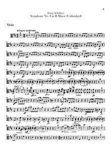 Partition viole de gambe, Symphony No.8, Unvollendete (Unfinished)