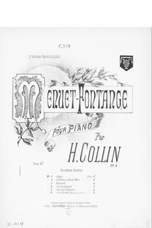 Partition complète, Menuet-Fontange, Op.9, G major, Collin, Hélène