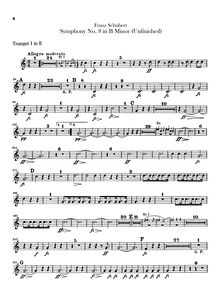 Partition trompette 1 (E), 1 (B♭), 2 (E), 2 (B♭), Symphony No.8