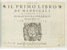 Partition Basso, Il primo libro de madrigali a cinque voci, Merulo, Claudio
