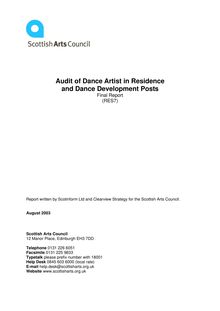RES7 Audit of Artist and Residence and Dance - Final  Repor…
