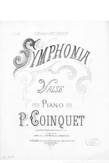 Partition complète, Valse Symphonia, D major, Coinquet, Prosper