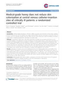Medical-grade honey does not reduce skin colonization at central venous catheter-insertion sites of critically ill patients: a randomized controlled trial